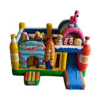 Hüpfburg Multiplay Summer Party mit Rutsche mieten