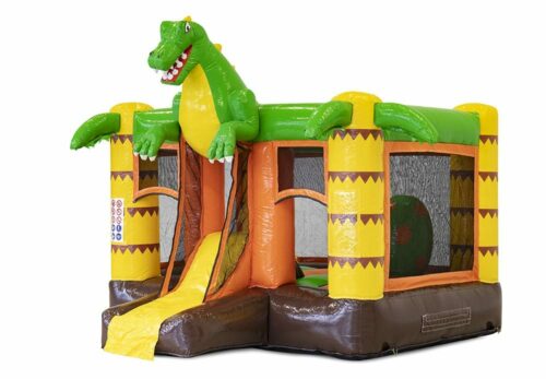 Hüpfburg Mini Bounce Dino mit Rutsche mieten